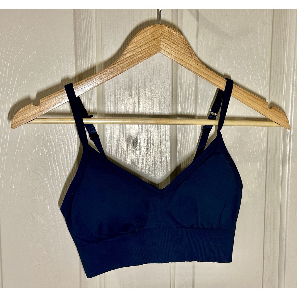 Lululemon NAVY BLUE V Neck Seamless Sports Bra Size‎ 4
